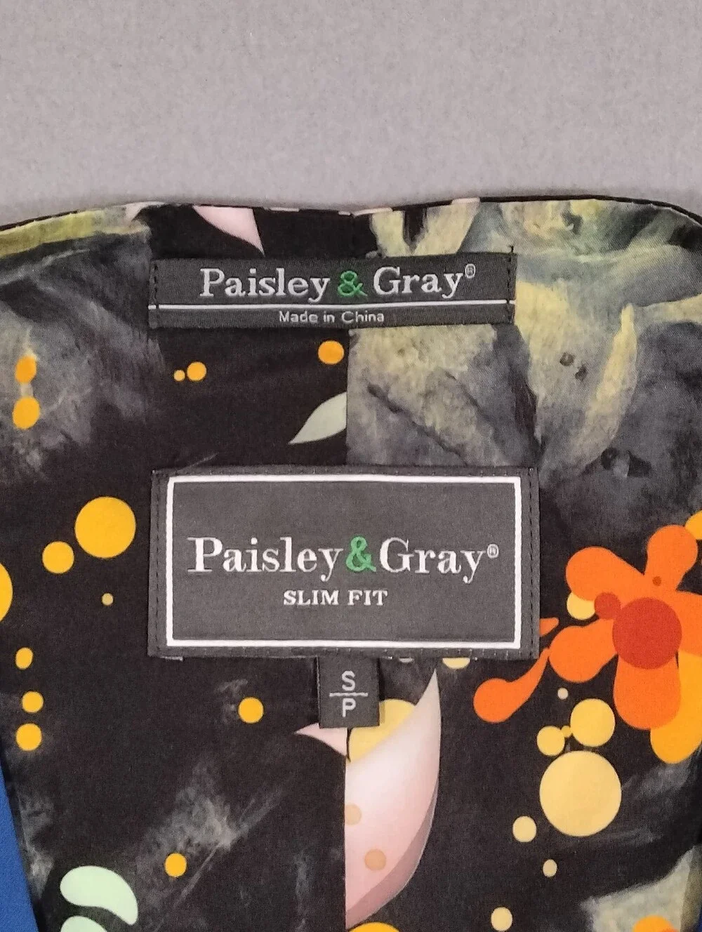 Paisley & Gray Men's Slim Fit Five Button V Neck Vest Royal Blue Size Small NWT